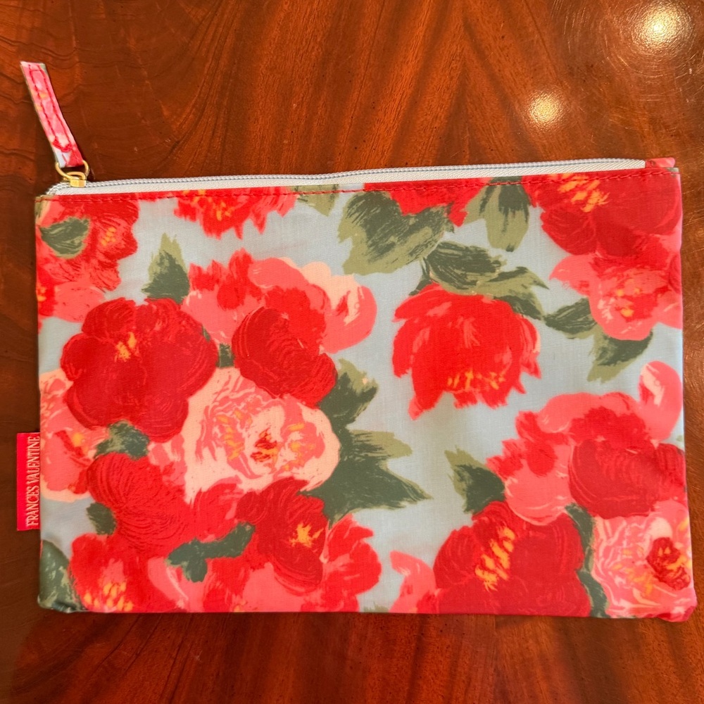 NWT Frances Valentine Floral Cosmetic Bag Makeup Travel Pouch